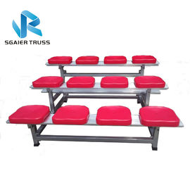 School Sports 4 Row Bleachers , High Material Strength Aluminum Grandstands