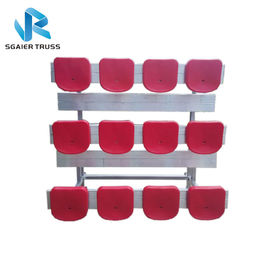 Straight 5 Row Bleachers , Fireproof Portable Aluminum Bleachers With Foot Pads / Plastic Seats