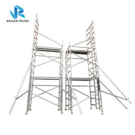 Building Construction Cleaning Aluminium Scaffolding Ladder , En1004 Mobile Tower Scaffold