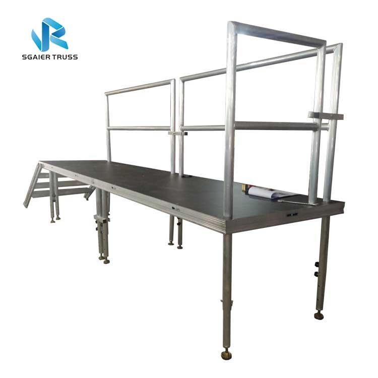 Wedding / Event Aluminum Portable Performance Stage Quickly Assembled With Railing Stair