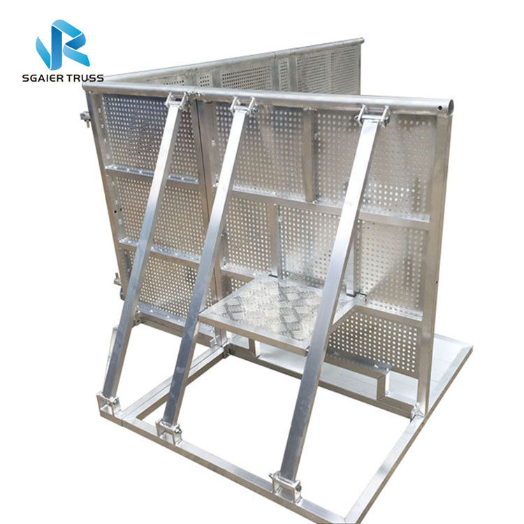 Folding Road Safety Barrier , High Security Sgaier Stage Barrier With Trolly