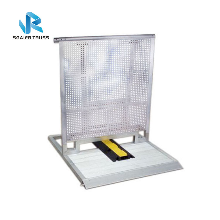 Straight Security Crowd Control Panel Platform With Tray Cable Ramp Use