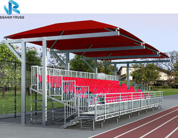 Bleachers seating demountable grandstand with guardrail for 3sides for renting company