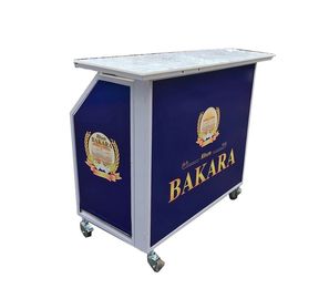 Colour Changing Light Up Events Foldable Bar Counter Furniture , Led Portable Bar On Wheels